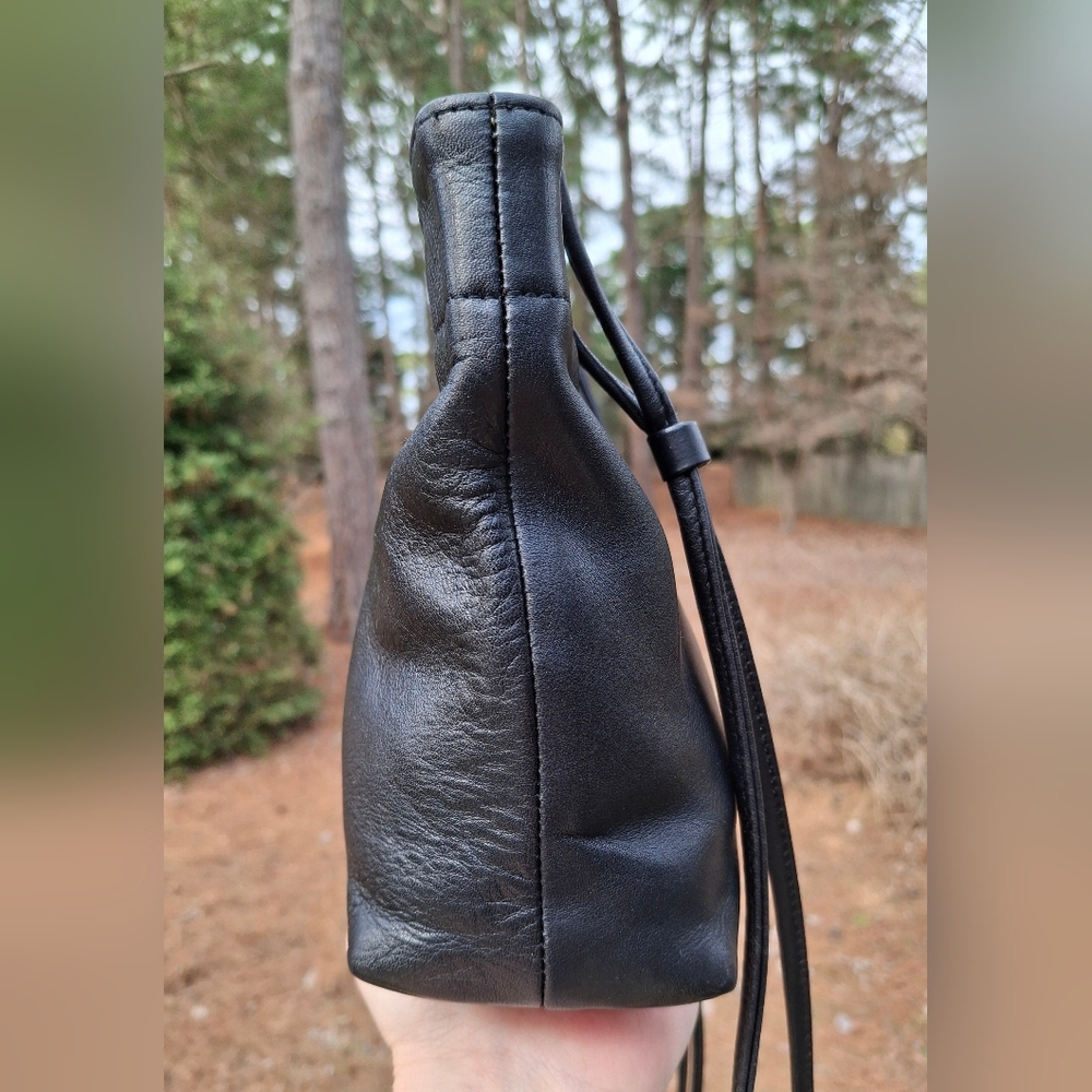 Rare Vintage Coach Black Glove Tanned Leather Dixion Mini Crossbody Bag #4124 - Picture 3 of 13